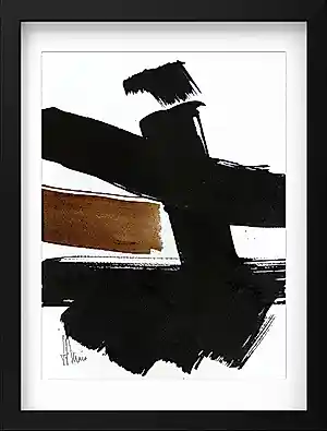Buy Jean-Jacques Marie - Abstraction à l'encre et au brou de noix encadrée? Bid from 90!