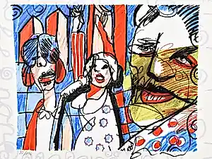 Herman Brood - kleurenzeefdruk DE ZANGER Handgesign. verkauft für € 225!