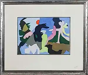 Jan Roëde - Gouache, Nagual - Ingelijst verkauft für € 170!