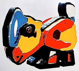 Karel Appel - De Kip, zeefdruk op affiche voor Galerie Nova Spectra vendu pour 195€ !