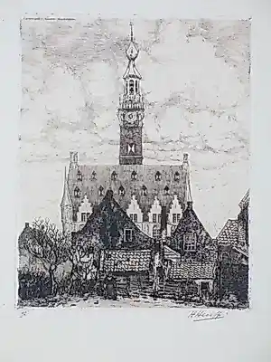 Buy Herman Heuff - Stadhuistoren Veere - Ets? Bid from 48!