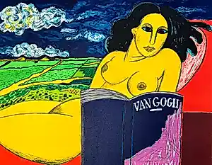 AcheterCorneille - Gesigneerde lithografie, Hommage aan Van Gogh, 1989? Enchérissez de 600!
