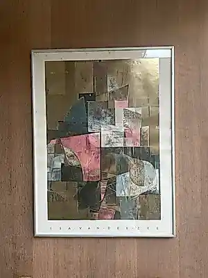 Isa van der Zee - Abstract met bruin goed roze blauw tinten kopen? Bied vanaf 110!