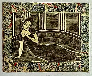 Tsuguharu Foujita - Liegende Frau mit Hut. Miniatur-Original-Holzschnitt 1925 vendu pour 80€ !