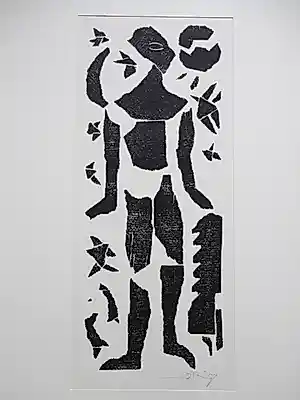 Buy Jan Jordens - Staande figuur - Linosnede? Bid from 75!