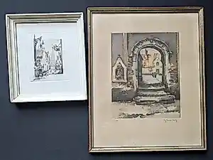 AcheterRoger Hebbelinck - lot van twee ingekaderde etsen? Enchérissez de 20!