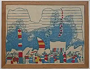 Buy Jef Diederen - handgesigneerde kleurenhoutsnede | 'Zonder titel' | 1975 (PRENT 190)? Bid from 60!