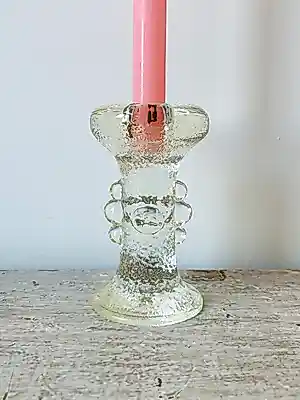 AcheterPukeberg Glass - Vintage Pukeberg kandelaar van ontwerper Staffan Gellerstedt uit de jaren 70? Enchérissez de 20!