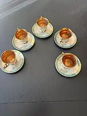 Keramiek overige - Vintage demitasse koffie kop- en-schotel sets van Versailles Porcelaine kopen? Bied vanaf 30!