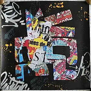 Aiiroh - Street Walking Dog (2023) – Uniek 1/1 Mixed Media – In Nieuwstaat kaufen? Bieten Sie von 185!