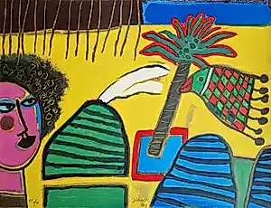 AcheterCorneille - Lithograph: 'L'oiseau multicolore' (2003)? Enchérissez de 280!