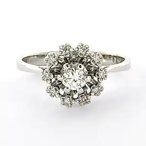 18k witgouden ring met briljant en single cut geslepen diamant tot. 0.30ct kaufen? Bieten Sie von 485!