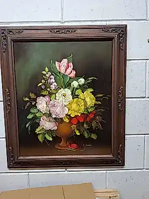 Buy R. Rosini - Vaas met bloemen? Bid from 50!