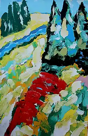 AcheterJan Cremer - Strada Rosso II - 2001 (grote zeefdruk!)? Enchérissez de 199!