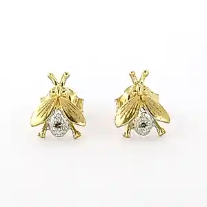 18k gouden oorknoppen bezet met single cut geslepen diamant tot. 0,02ct kaufen? Bieten Sie von 230!