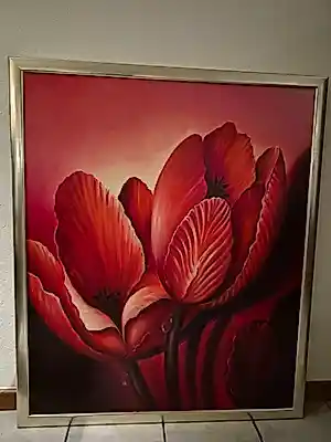 Thomas Heesakkers - Sfeervol schilderij rode tulpen kopen? Bied vanaf 200!