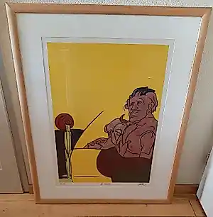 Valerio Adami - Zeefdruk, titel, La Source. Groot werk verkauft für € 80!