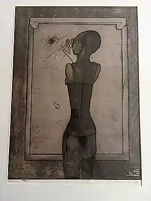 Werner Moonen - Figuurcompositie (1976) – Ets / Aquatint (Eigen Druk II) kopen? Bied vanaf 99!