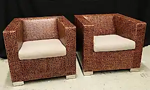 Rodolfo Dordoni - Twee fauteuils ('Suitcase Armchairs') ontworpen voor Minotti kopen? Bied vanaf 1000!