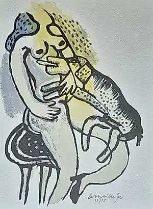 Buy Corneille - litho 35/35 - Le chien jaloux de sa maîtresse, gesigneerd - 2002? Bid from 225!
