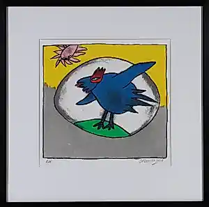 Corneille - Zeefdruk, Juichende vogel - Ingelijst kaufen? Bieten Sie von 200!