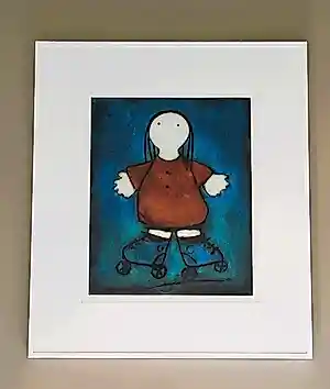 Gerda Smit - Figuur in rode jurk met rolschaatsen kopen? Bied vanaf 140!