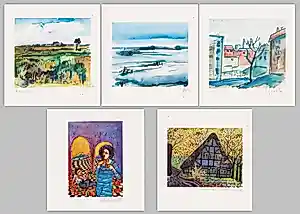 Hanno Edelmann - e.a: vijf handgesigneerde zeefdrukken: Diverse Composities | GRATIS VERZENDING kaufen? Bieten Sie von 25!