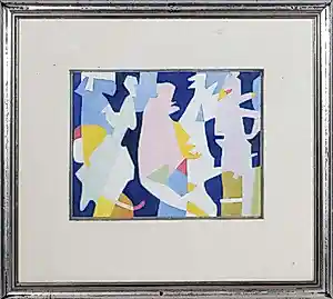 Jan Roëde - Gouache, Choreografie voor fantomen - Ingelijst verkauft für € 170!