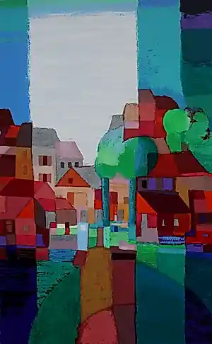 Ton Schulten - zeefdruk: Dorp in het groen - 1995 verkauft für € 450!