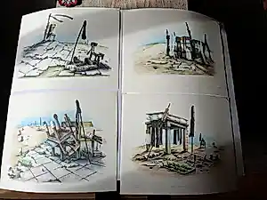 Renate Sautermeister - 4 Litho's , Stoelen buiten I, II, III, VI, uit 1979, kaufen? Bieten Sie von 40!