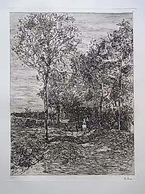 Buy Willem de Zwart - Laantje met wagen - Ets? Bid from 46!