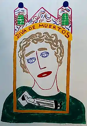 Charlotte Mutsaers - grote litho: 'Diva de muertos' kopen? Bied vanaf 295!