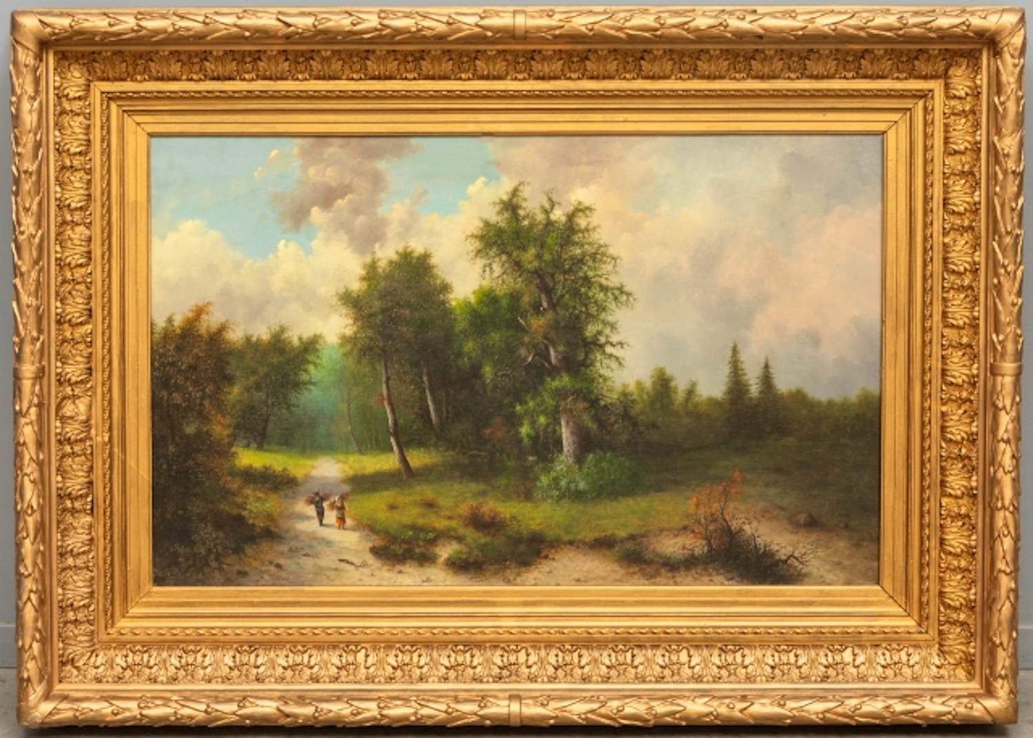 Onbekend - Bosgezicht met twee figuren kopen? Bied vanaf 250!