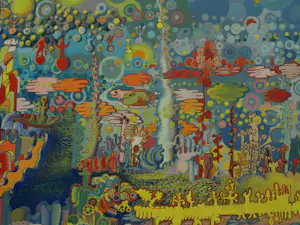 Onbekend - Acryl , ingelijst , Surrealistische voorstelling – Rachel Varekamp - 1970 kopen? Bied vanaf 70!