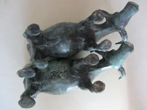 Brons (Onbekend) - 2 bronzen Aziatische karbouwen kopen? Bied vanaf 20!