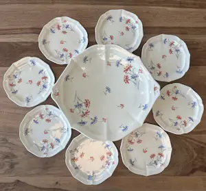 Societe Ceramique - Serveerset - 1939 - 1 grote en 8 kleine borden kaufen? Bieten Sie von 90!