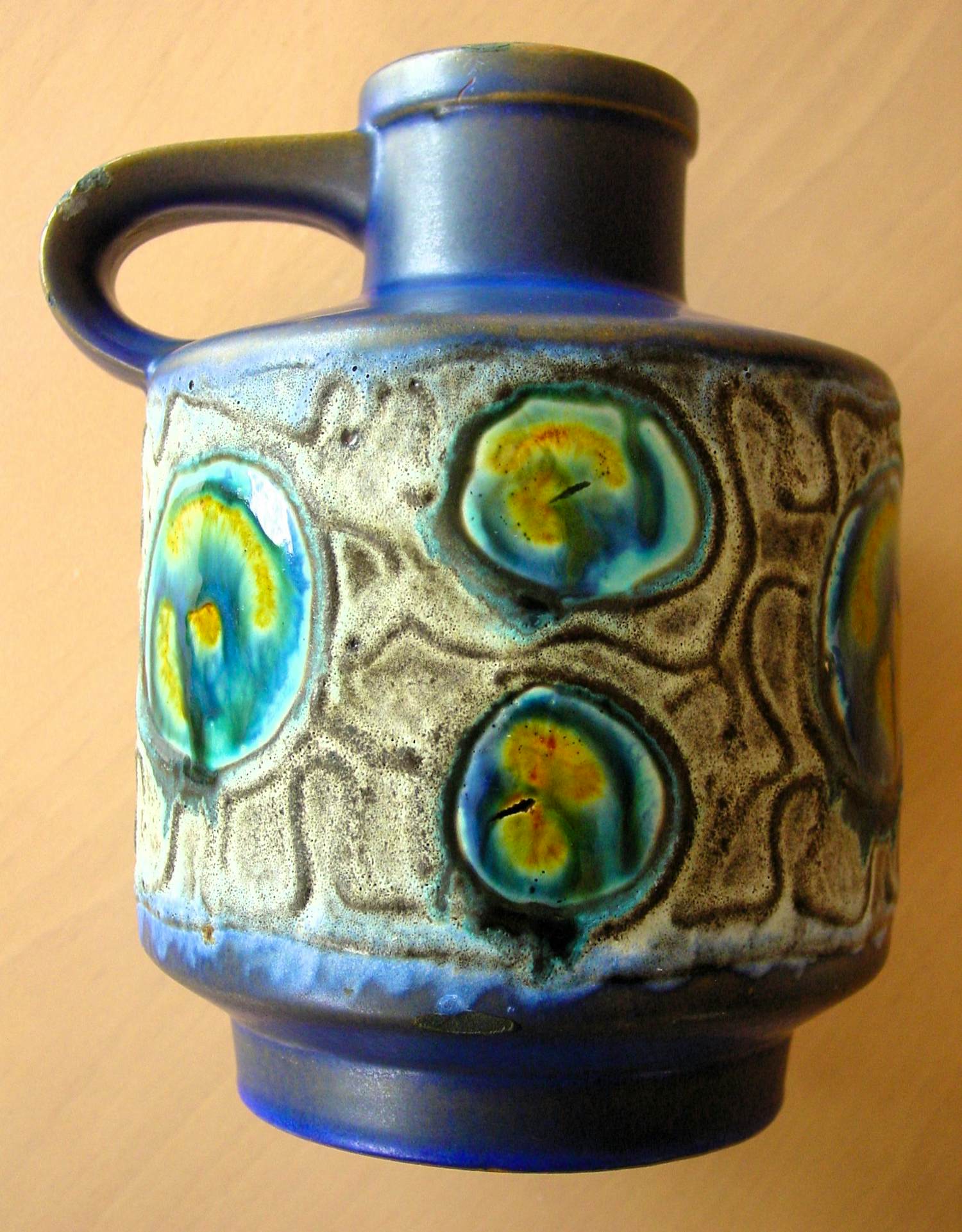 Scheurich Keramik - Scheurich W. Germany vaas met handvat, modelnummer 1531-20 verkocht voor € 50!