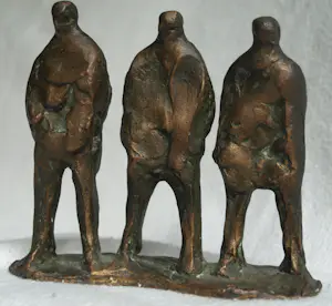 Brons (Onbekend) - Bronzen beeld , Drie Mannen kopen? Bied vanaf 100!