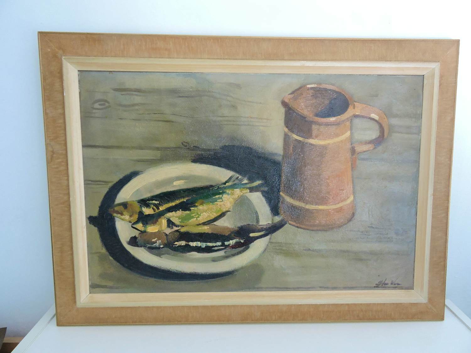 Onbekend - Stilleven met vissen op een bord kopen? Bied vanaf 40!