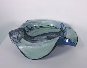 Keramiek overige - Handbeschilderde & vrij gevormde schaal van keramiek met naaktfiguur kopen? Bied vanaf 50!