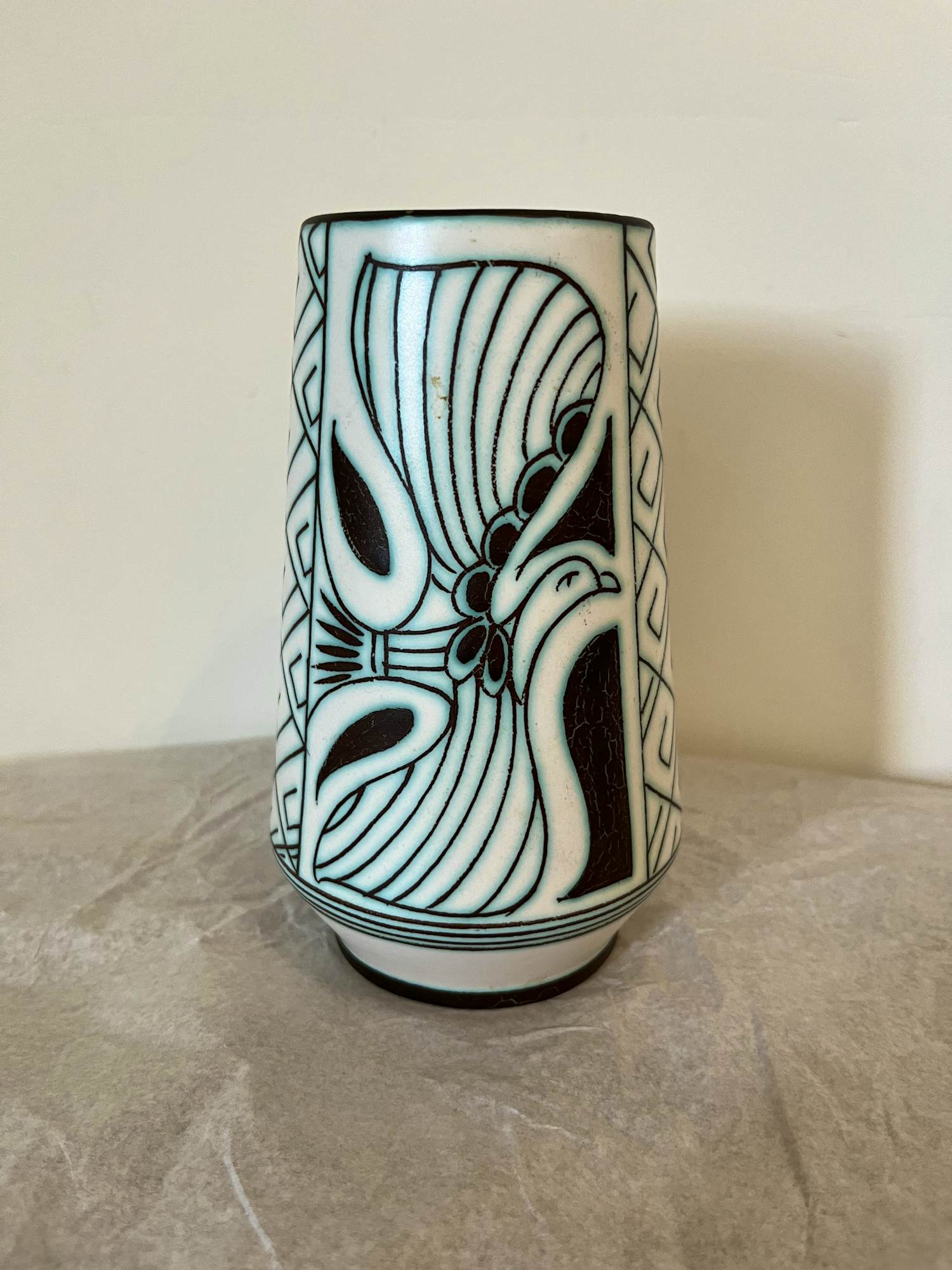 Plateelbakkerij Zuid-Holland - Plateel vaas keramiek design Phoenix verkocht voor € 25!