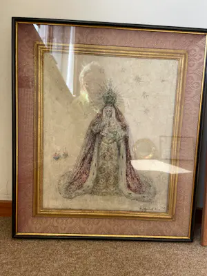 Onbekend - Moeder Maria met roze omlijsting kopen? Bied vanaf 30!