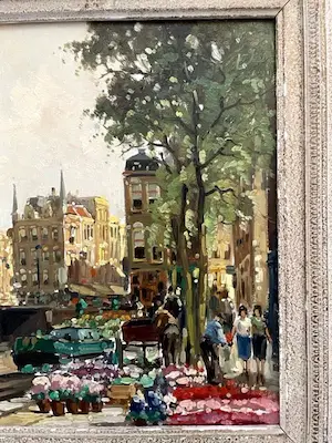 Hendrik ten Hoven - Zicht op Amsterdamse gracht kopen? Bied vanaf 250!