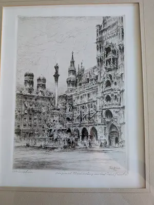 Paul Geissler - Prof. Paul Geissler (1881-1965) – "München" – Handgesigneerde Ets kopen? Bied vanaf 50!