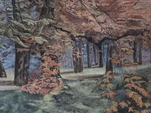 Onbekend - Bosgezicht met vijver. OPHALEN. kopen? Bied vanaf 20!