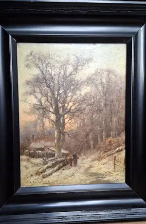 Willem Hendrik Eickelberg - Wintertafereel kopen? Bied vanaf 450!