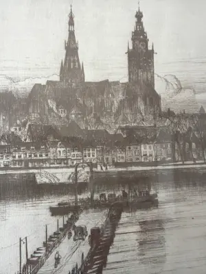 Eugene Lucker - Stadsgezicht op Nijmegen kopen? Bied vanaf 50!