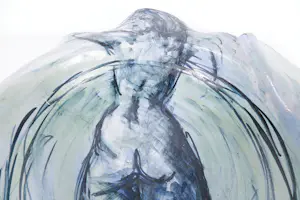 Keramiek overige - Handbeschilderde & vrij gevormde schaal van keramiek met naaktfiguur kopen? Bied vanaf 50!