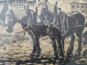 Onbekend - Paarden aan de kade. Monogram. kopen? Bied vanaf 20!