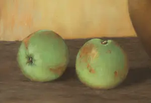 Onbekend - 2x Ingelijste pasteltekening , Duinlandschap + Stilleven - gesigneerd kopen? Bied vanaf 10!